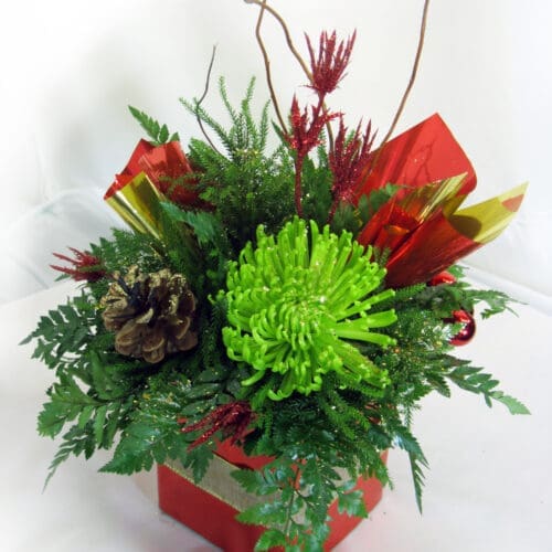 Centre de table de Noël vase cube