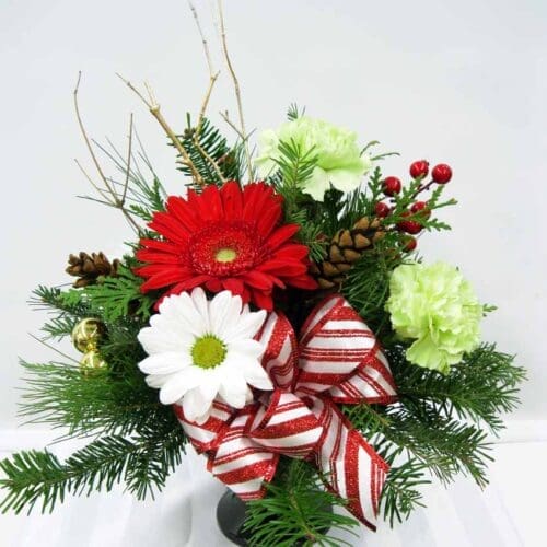 Centre de table de Noël (fleurs variées)