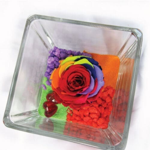 Rose éternelle dans un petit vase