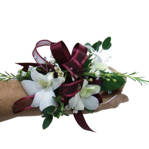 Bracelet blanc (pour bal, graduation ou mariage)