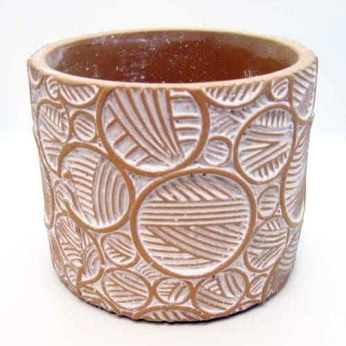 Cache pot motifs de cercles 4pouces